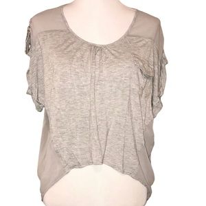 GRAY SHEER BACK CROP TOP MEDIUM